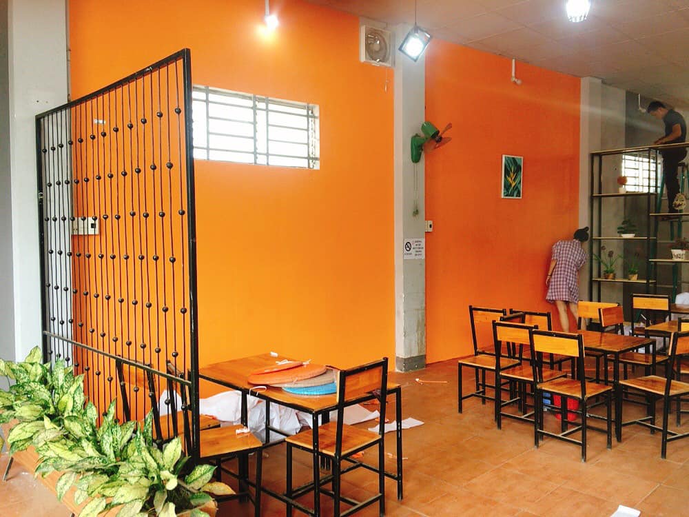 Nhất Tín thi công decor giấy dán tường quán cà phê tại Phù Mỹ Bình Định