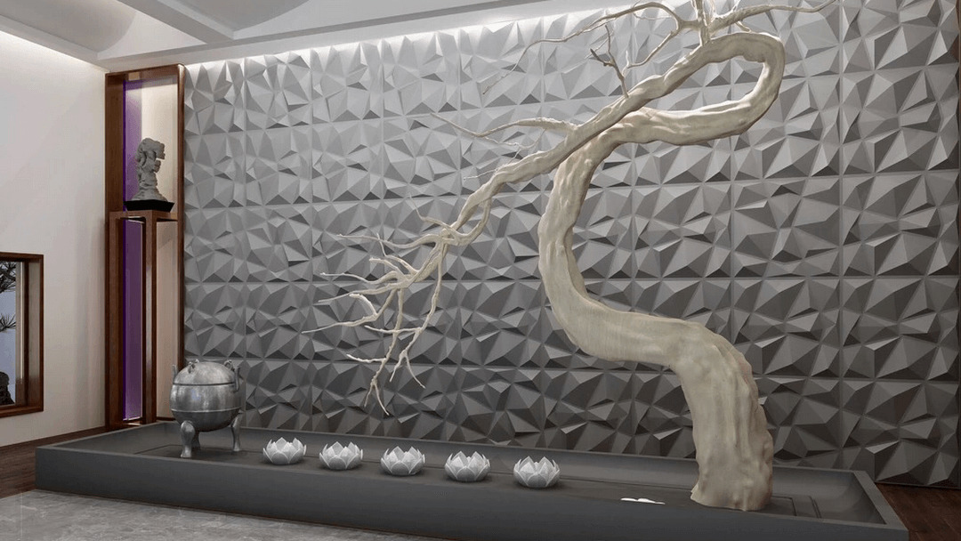 Tấm nhựa 3D ốp tường được sử dụng trang trí tiền sảnh 