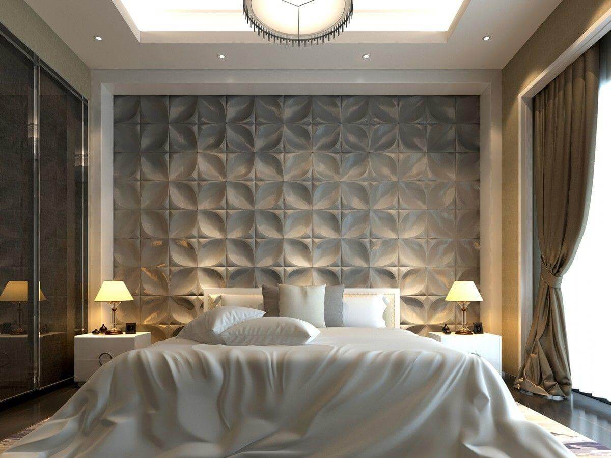 Tấm nhựa 3D ốp tường được sử dụng trang trí phòng ngủ