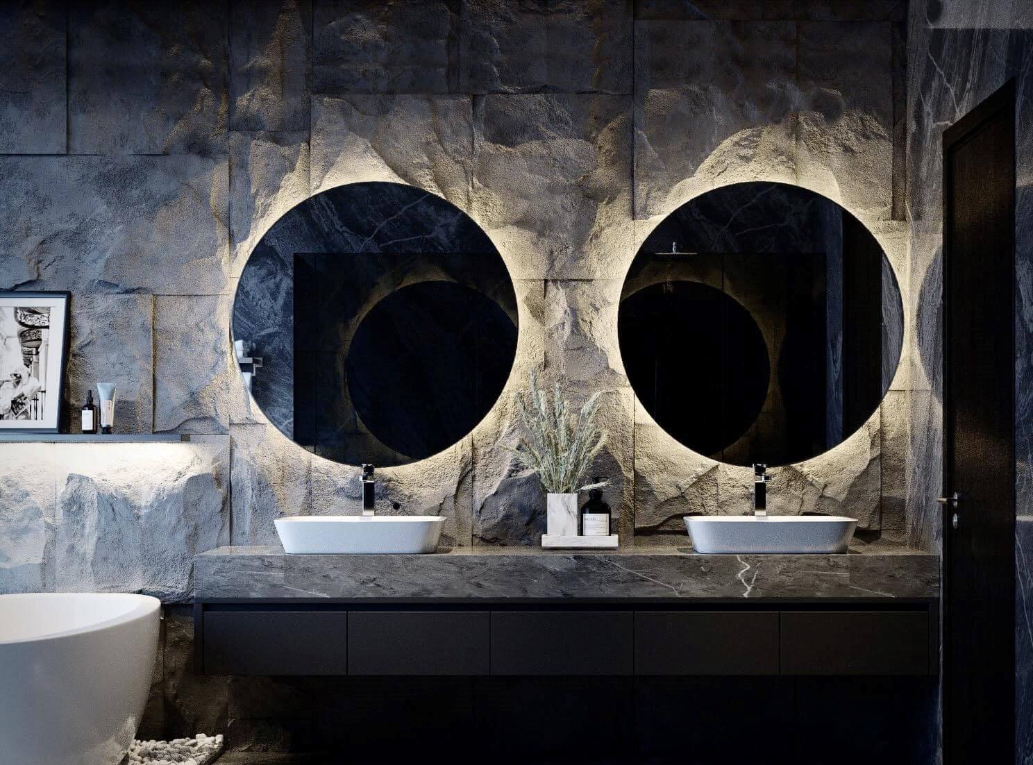 Tấm PU giả đá được sử dụng để trang trí phòng tắm