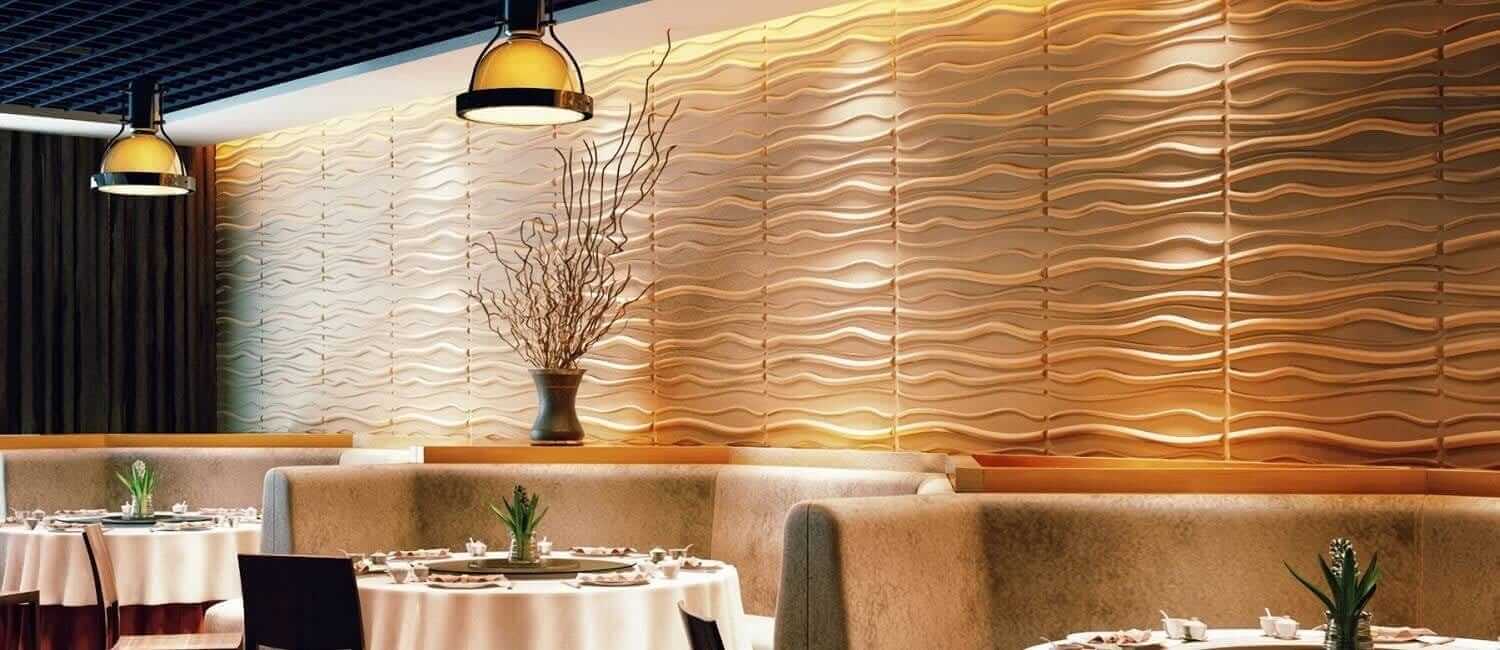 Tấm nhựa 3D ốp tường được sử dụng trang trí Nhà hàng