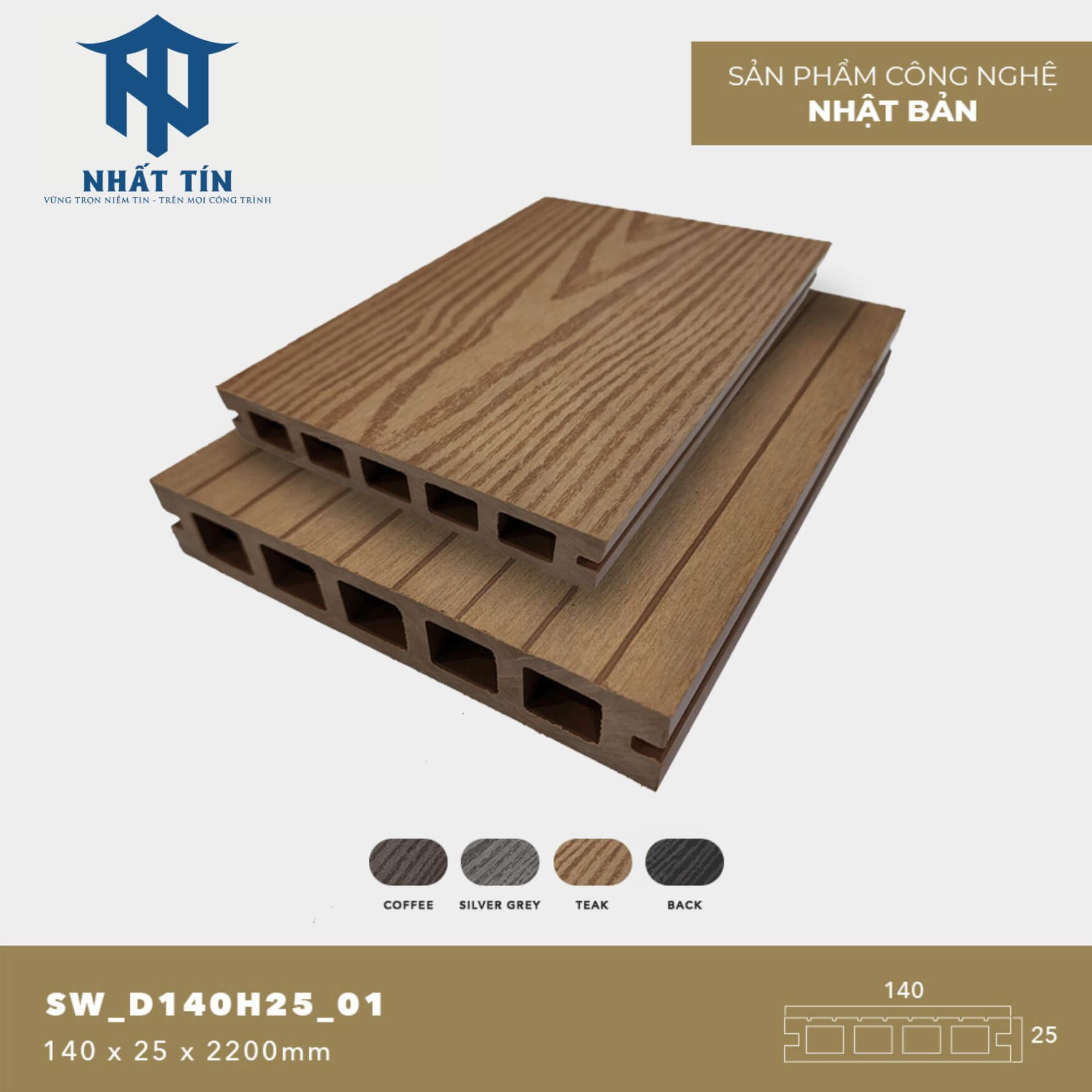 Sàn gỗ nhựa ngoài trời SW_D140H25_01
