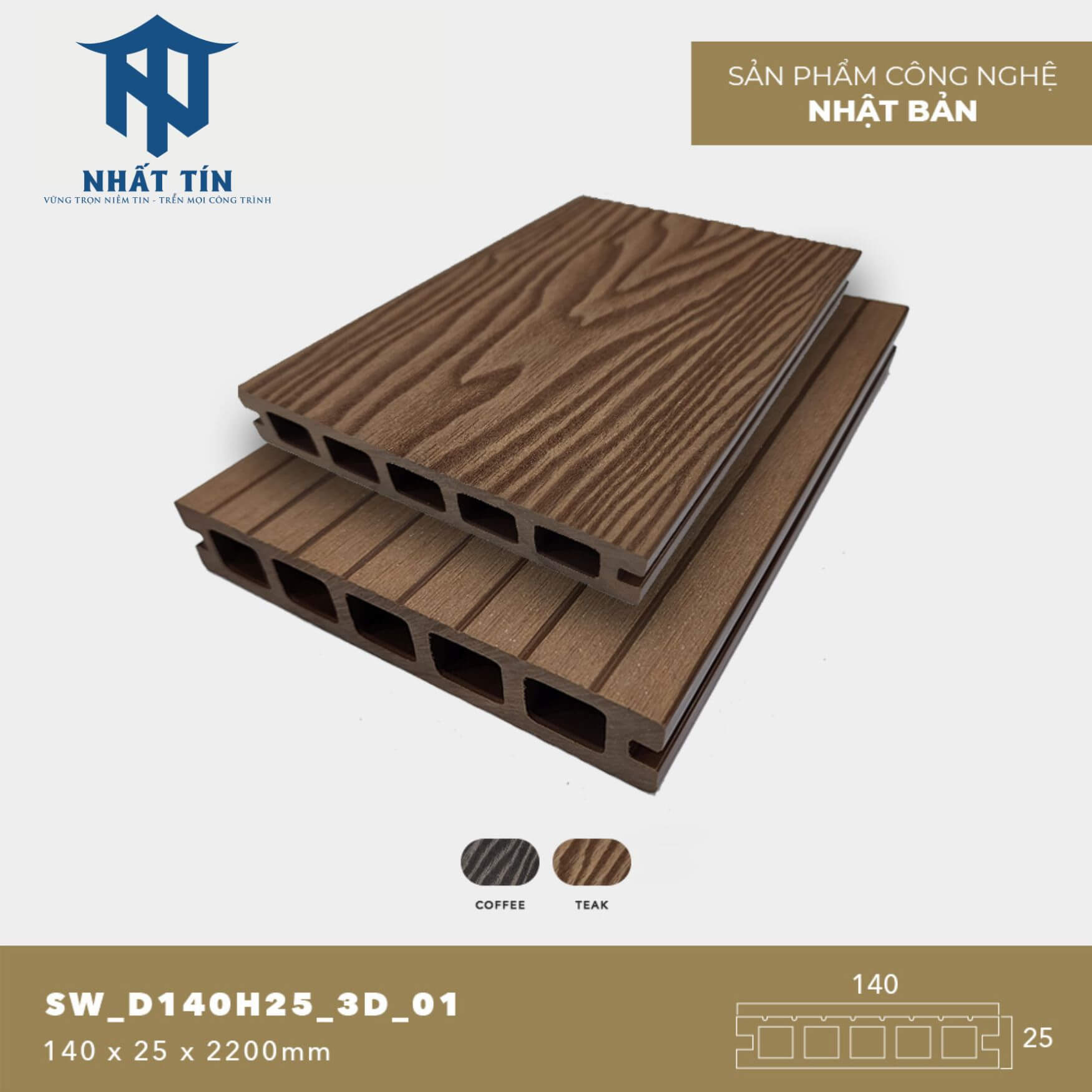Sàn gỗ nhựa ngoài trời SW_D140H25_3D_01