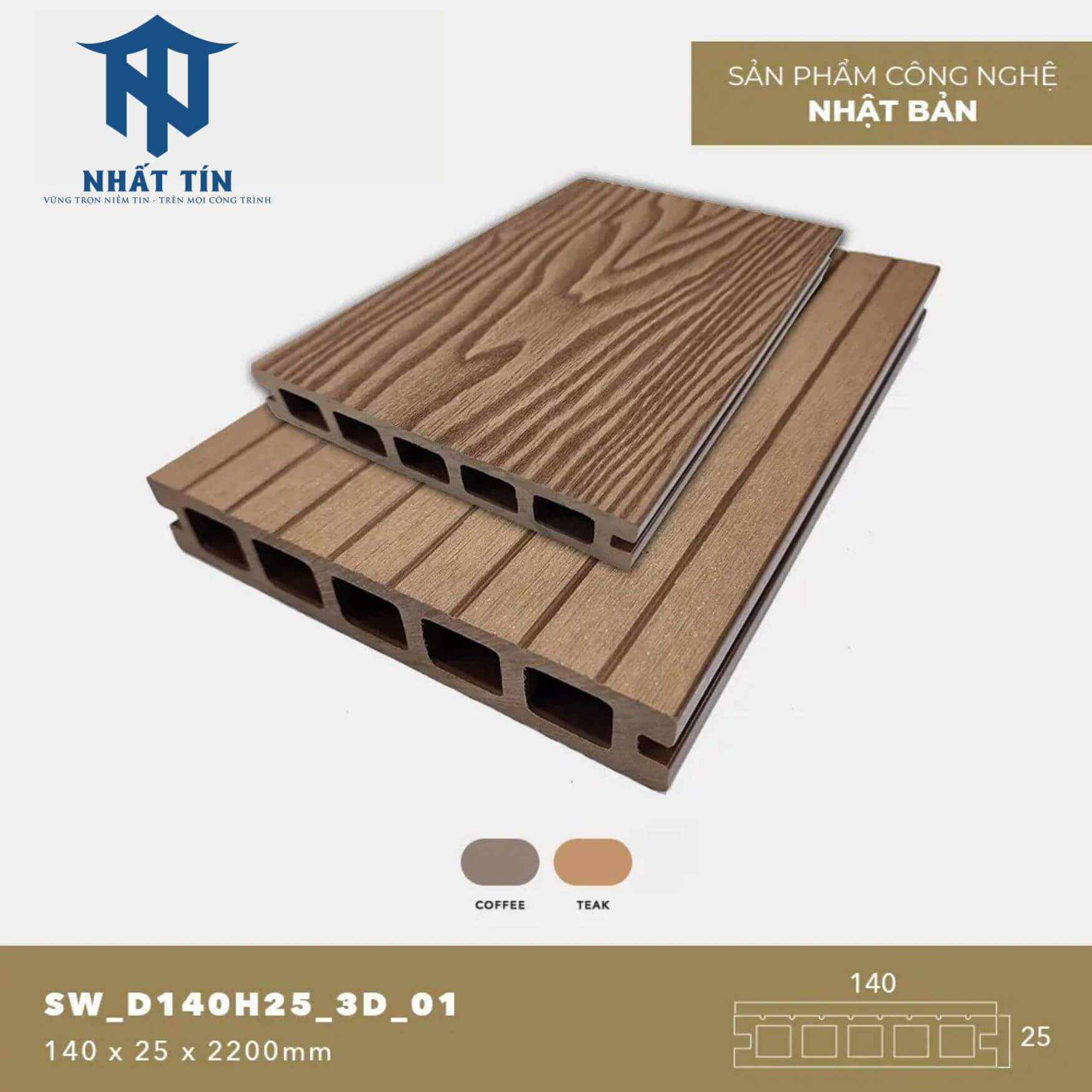 Sàn gỗ nhựa ngoài trời SW_D140H25_3D_01
