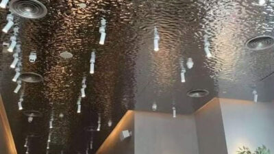 Tấm inox 3D sóng nước sử dụng trang trí nội thất tại Tây Sơn