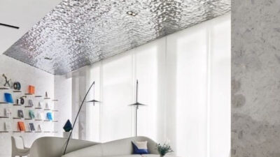 Tấm inox 3D sóng nước sử dụng trang trí nội thất tại Vân Canh