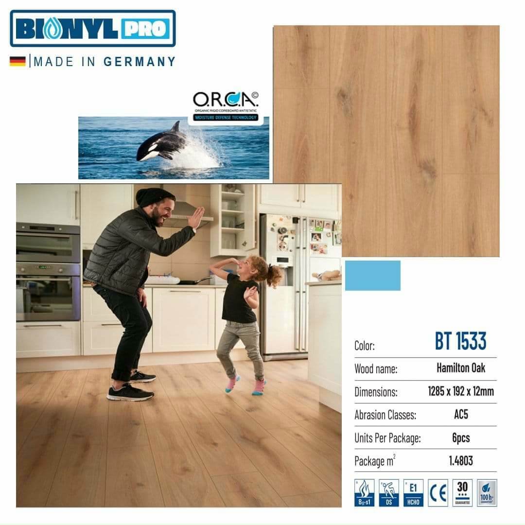 Sàn gỗ Binyl Pro Hamilton Oak BT1533 – 12mm