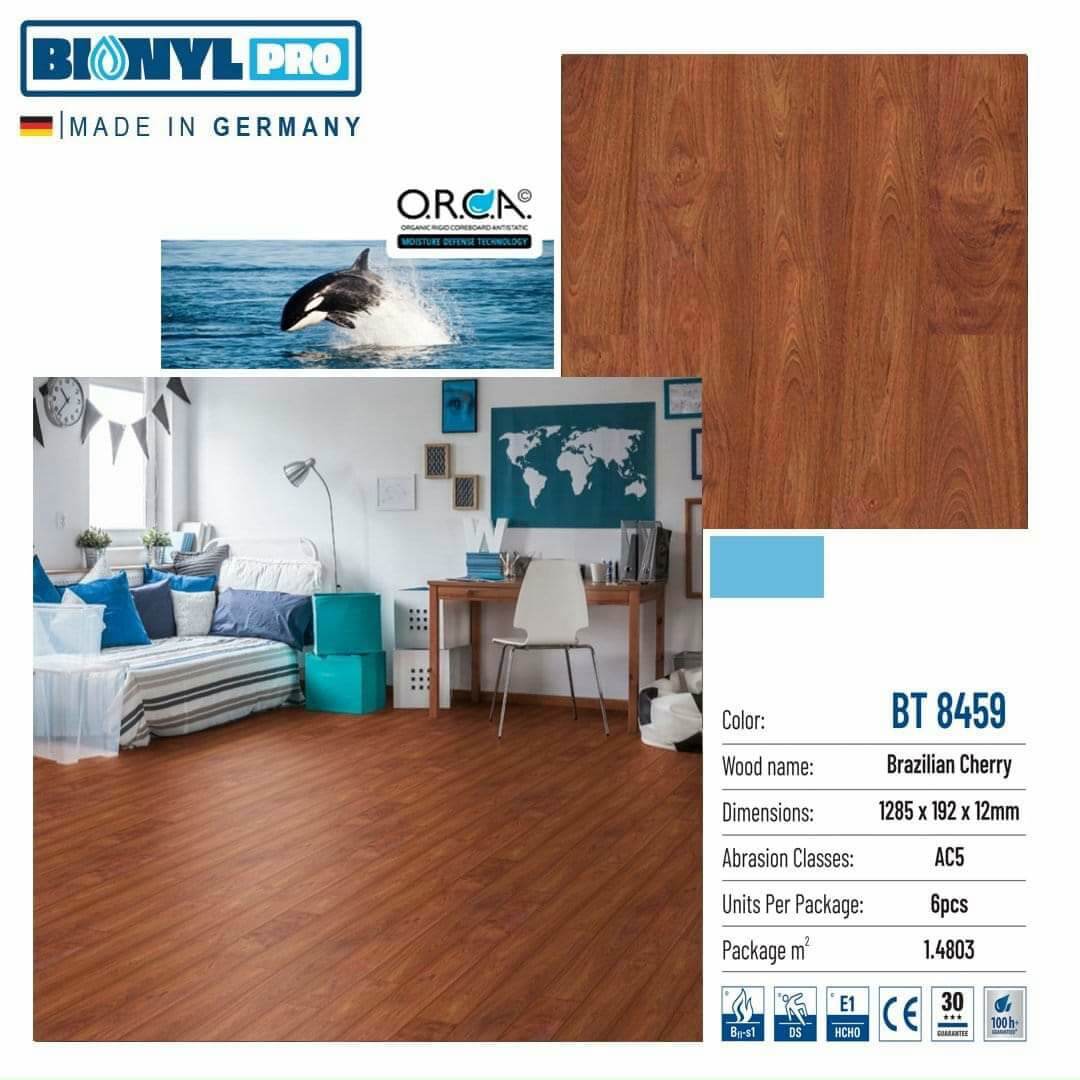 Sàn gỗ Binyl Pro Brazilian Cherry BT8459 – 12mm