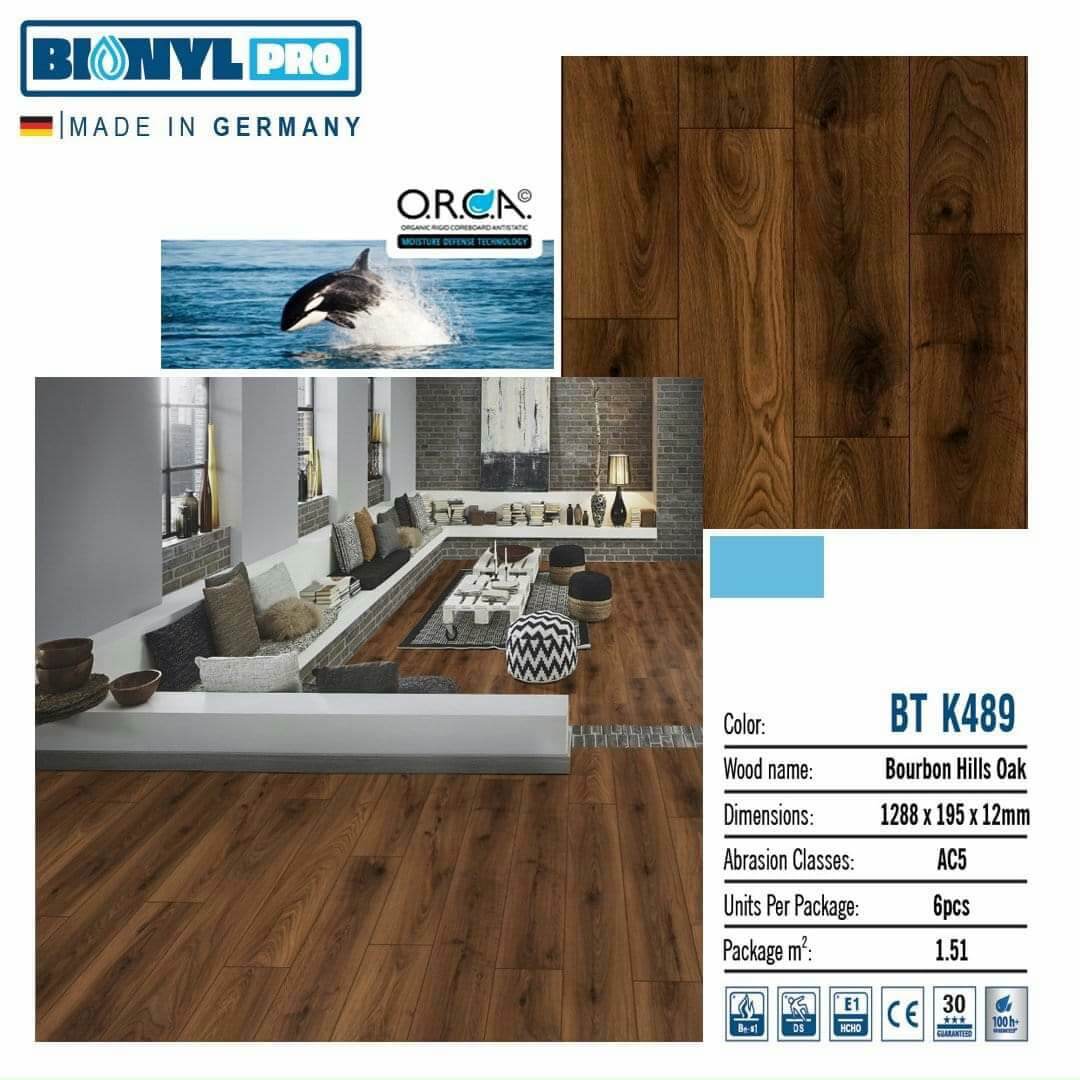Sàn gỗ Binyl Pro Bourbon Hills Oak BTK489 – 12mm